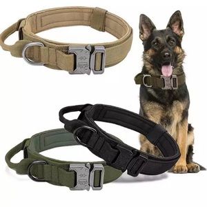 heavy duty military tactical dog collar with handle